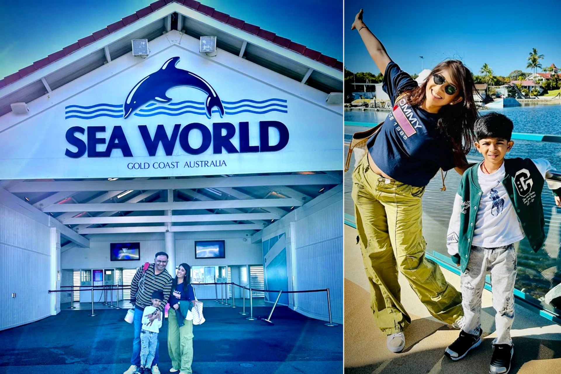 Singaporean mum at Brisbane Sea World and the Gold Coast with her son