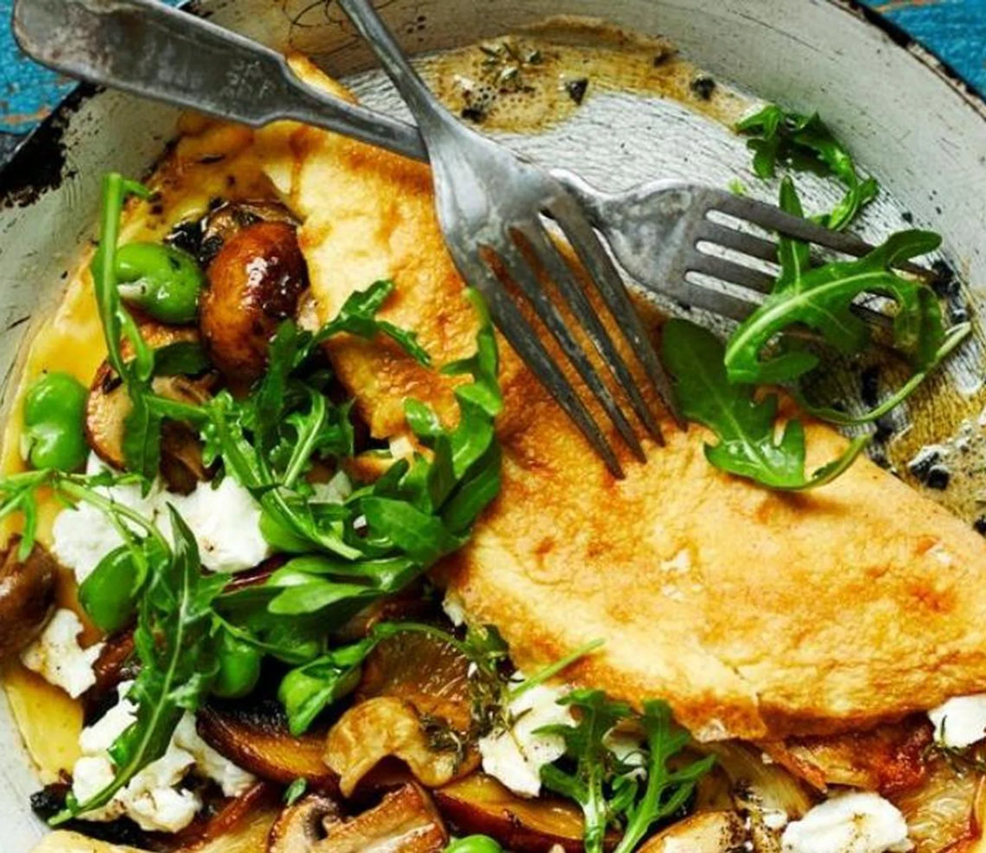 Mushroom & Goat's Cheese Omelette
