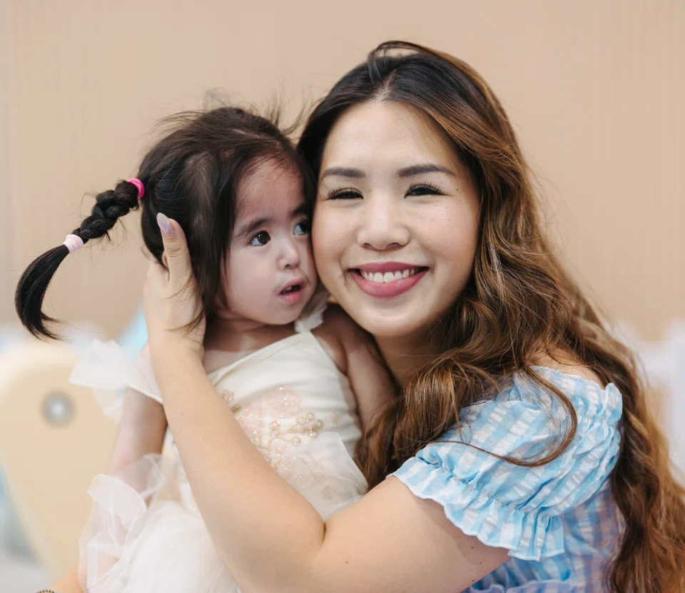 Singaporean mum Chantal Choo and her daughter Camila, who has a rare genetic condition