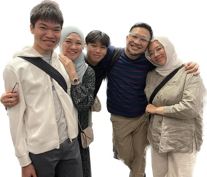 (From left) Mohd Ashraf Mohd Ali with his mother Faraliza Zainal, brother Mohd Adam, father Ali Dawood and sister Nur Aliah. Ashraf’s parents set up education hub My Inspiring Journey Hub, which offers academic curriculum, vocational and daily living skills catered for students with learning differences who are aged two to 30 years. PHOTO: FARALIZA ZAINAL