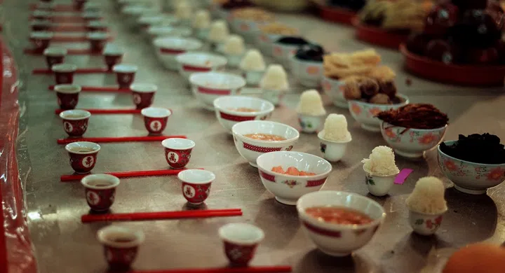 One of the major of the events, is the distribution of offerings to the hungry ghosts, being regarded as "Good Brothers". Donated goods for the spirits include rice, fresh fruits, potato, dried noodles and in some events, clothes and toiletries. The Ghost Festival, also known as the Hungry Ghost Festival, or Yu Lan is a traditional Chinese festival and holiday celebrated by Chinese in many countries. In the Chinese calendar (a lunisolar calendar), the Ghost Festival is on the 15th night of the seventh month (14th in southern China).In Chinese tradition, the fifteenth day of the seventh month in the lunar calendar is called Ghost Day and the seventh month in general is regarded as the Ghost Month (鬼月), in which ghosts and spirits, including those of the deceased ancestors, come out from the lower realm.