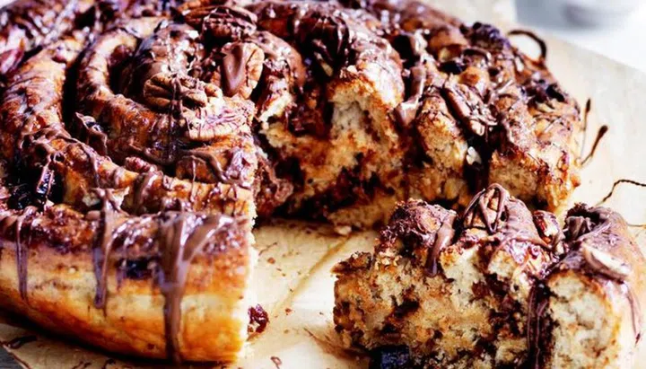 Chocolate, Pecan & Raisin Scrolls
