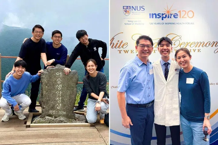 lina ng and her son during the white coat ceremony