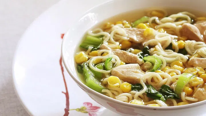 4 ways with 2-minute noodles - Chicken noodle soup