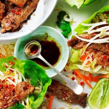 Korean Beef Lettuce Cups With Pickled Vegetables