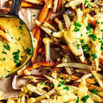 Loaded Root Fries With Beer & Mustard Sauce