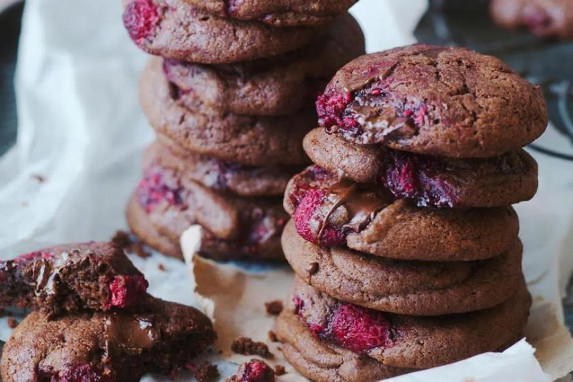 Chocolate Chunk & Raspberry Cookies | The Singapore Women's Weekly