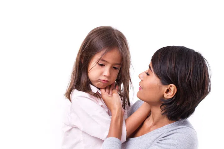 46018317 - mother comforting crying daughter, concept of caring parent