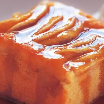 recipe for Warm apple cake with brandy butterscotch sauce