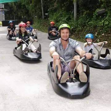 Clarke gayford riding Skyline Luge Sentosa Singapore