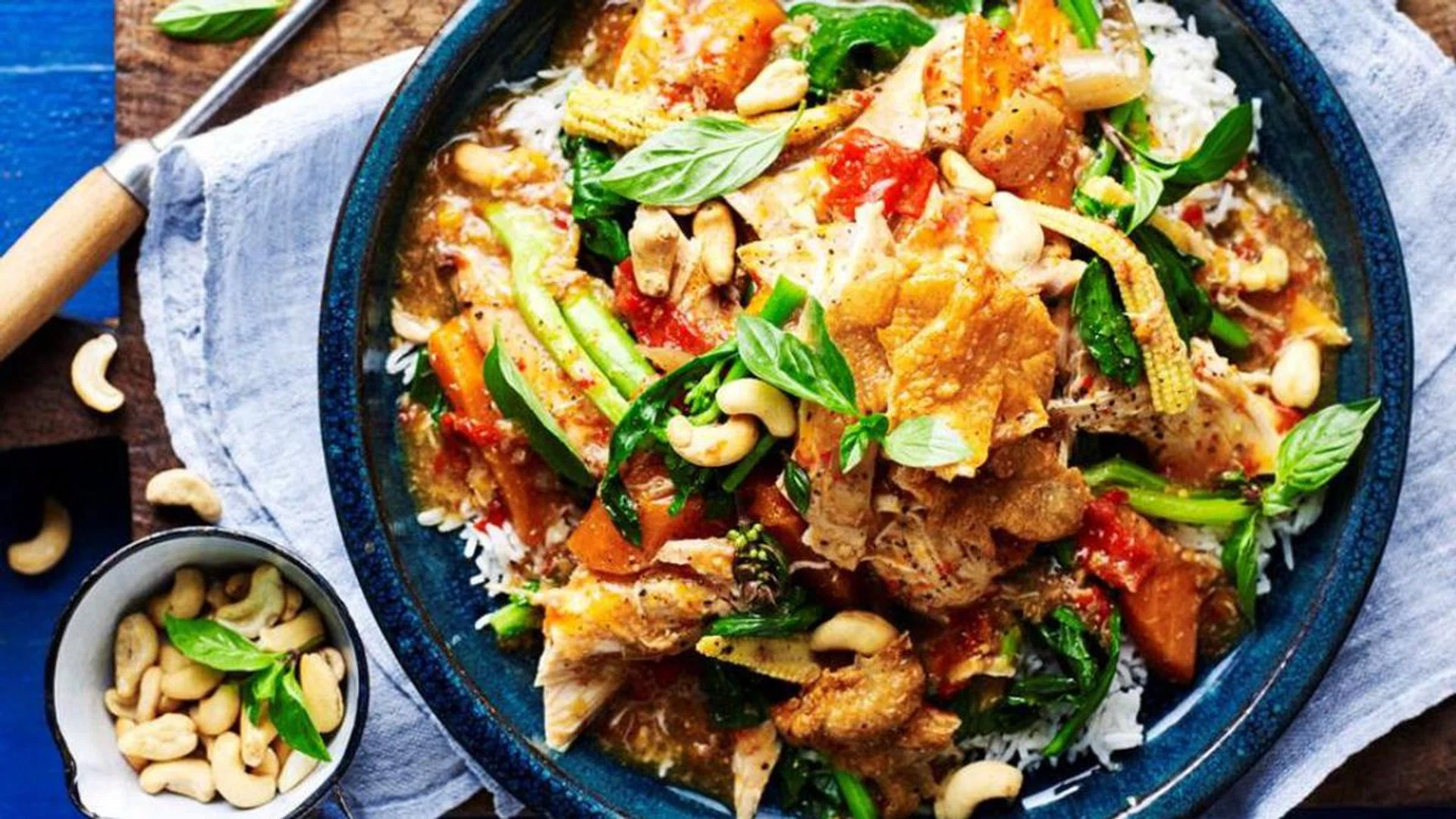 Slow-Cooked Thai Basil & Chilli Chicken With Cashews