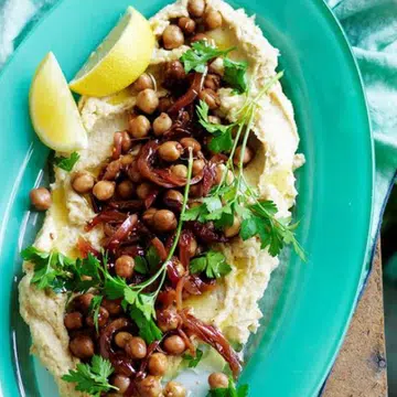 Roasted Parsnip Hummus With Warm Spiced Chickpeas