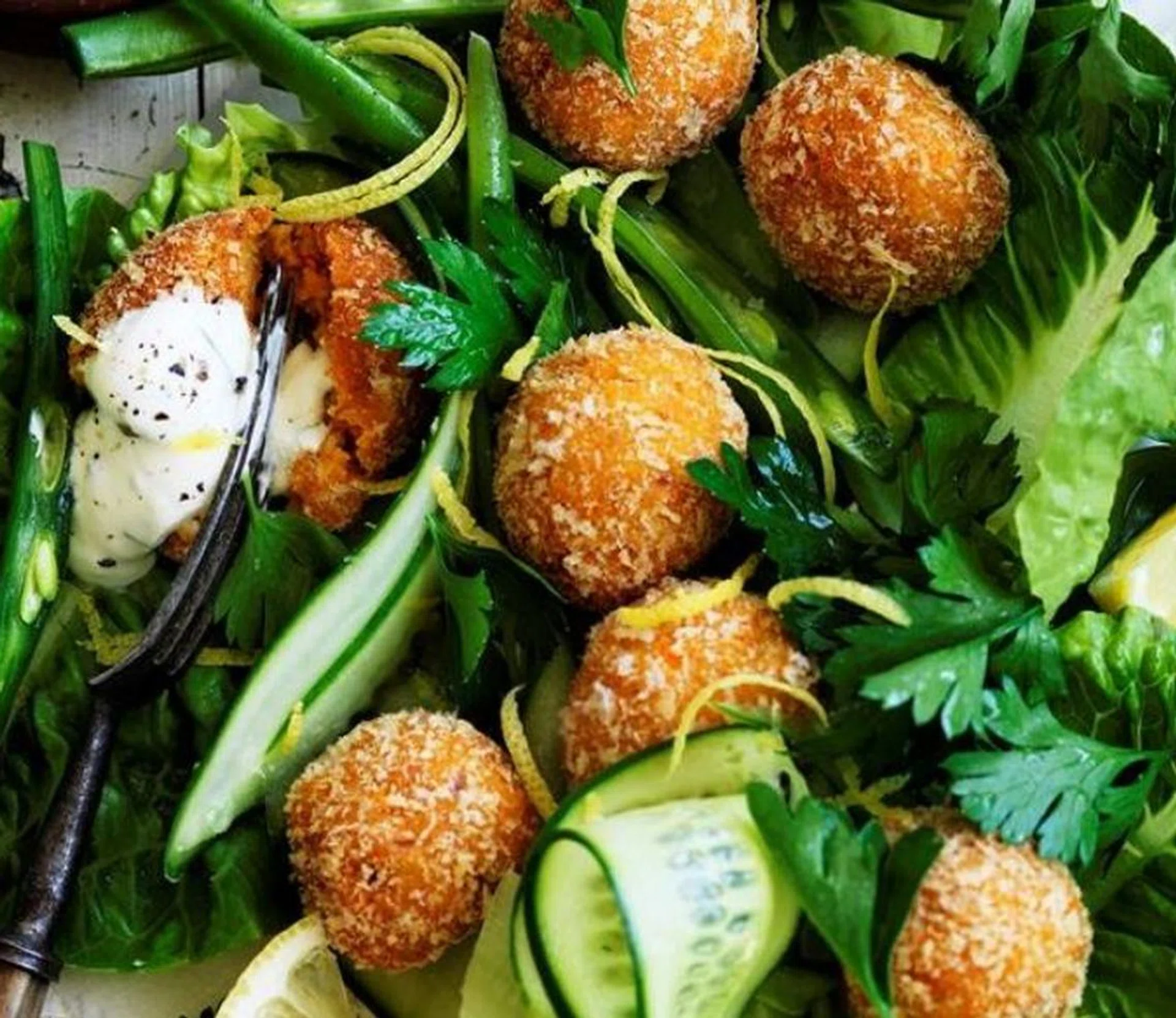 Carrot & Harissa Falafel With Tahini Yoghurt