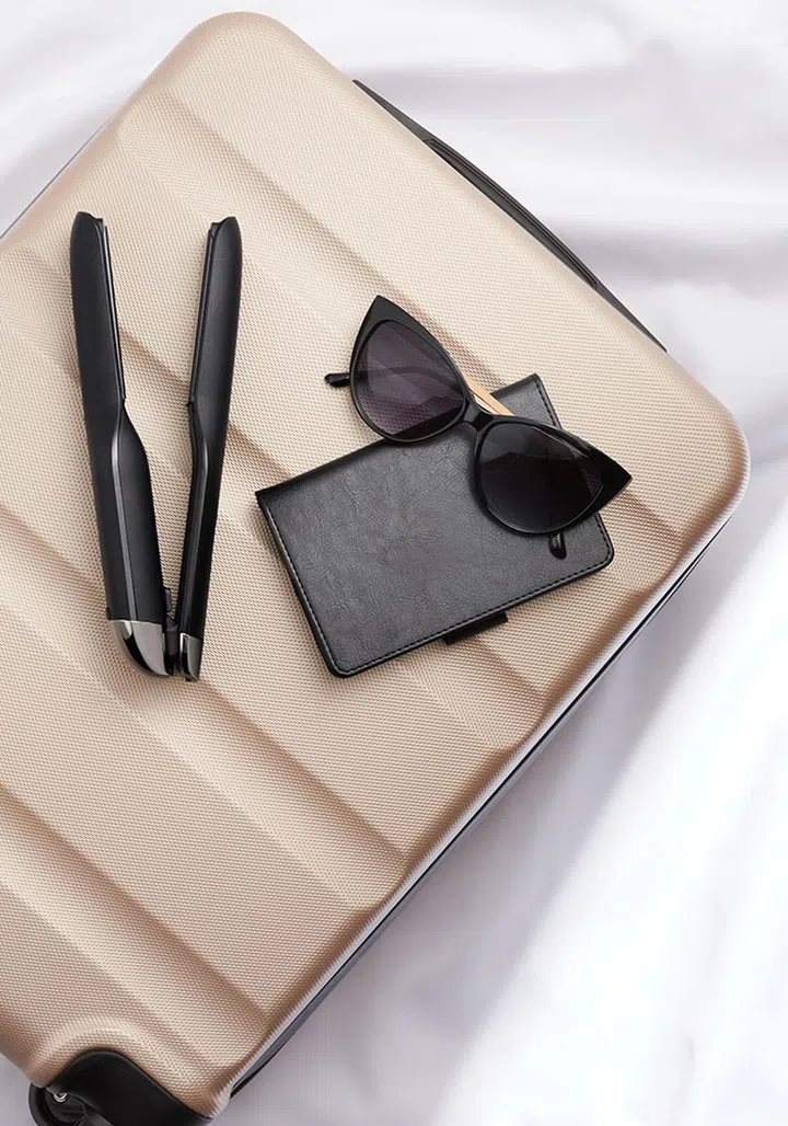 The GHD Unplugged hair styler is flight and airport security safe.