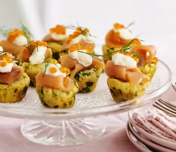 Recipe for Polenta Muffins with Smoked Salmon