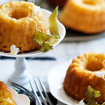 Lime & Yoghurt Cakes With Elderflower Syrup