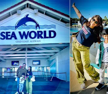 Singaporean mum at Brisbane Sea World and the Gold Coast with her son
