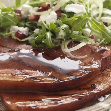 Pineapple Glazed Ham With Pomegranate & Fennel Salad
