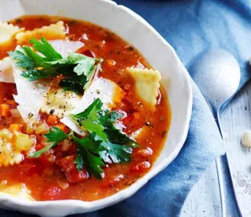 Minestrone With Beef Ravioli