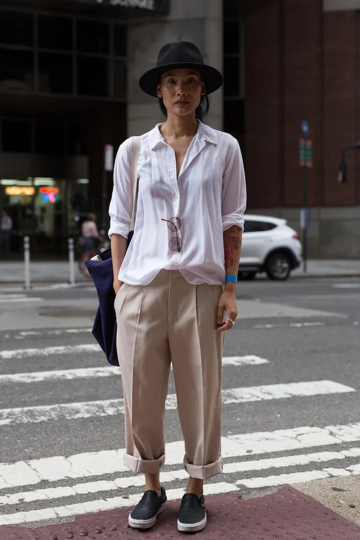 NEW YORK, NY - JULY 10:  Taia is seen attending New York Men's Day at Dune Studios during Men's New York Fashion Week wearing a white shirt, black hat, and khaki pants on July 10, 2017 in New York City.  (Photo by Matthew Sperzel/Getty Images)
