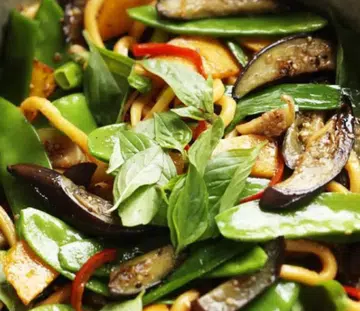 Pumpkin & Eggplant With Chilli & Thai Basil