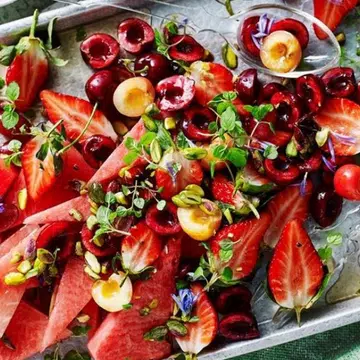 Red Fruit Salad With Chai-Spiced Yoghurt