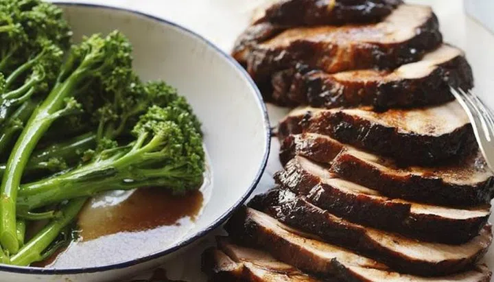 Char Siu Pork With Broccolini