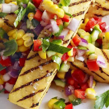 Chargrilled Polenta Strips With Corn Salsa