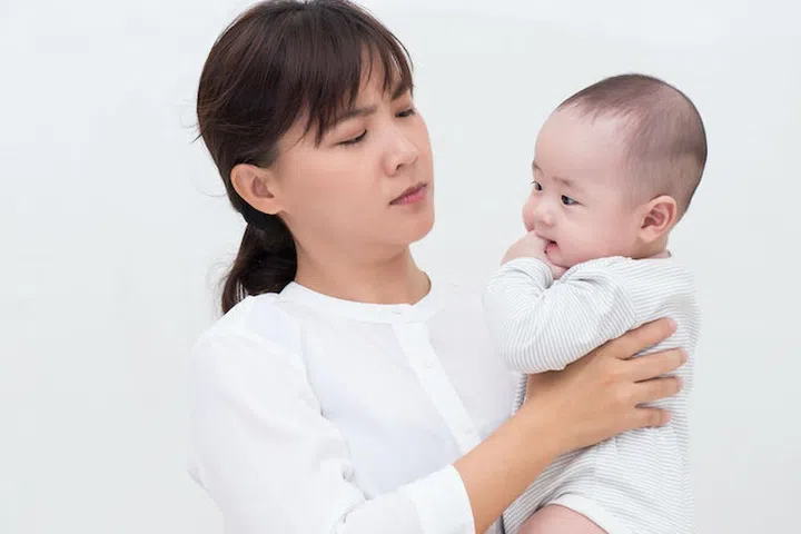 Angry mother talking with her son