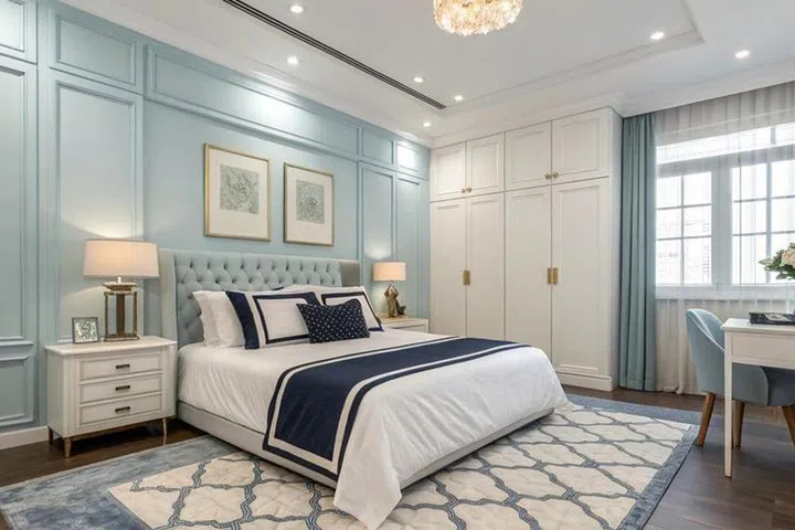 Soft tones help to relax the eyes, easing the body into a more restful state. Credit: Young Lim/Home & Decor