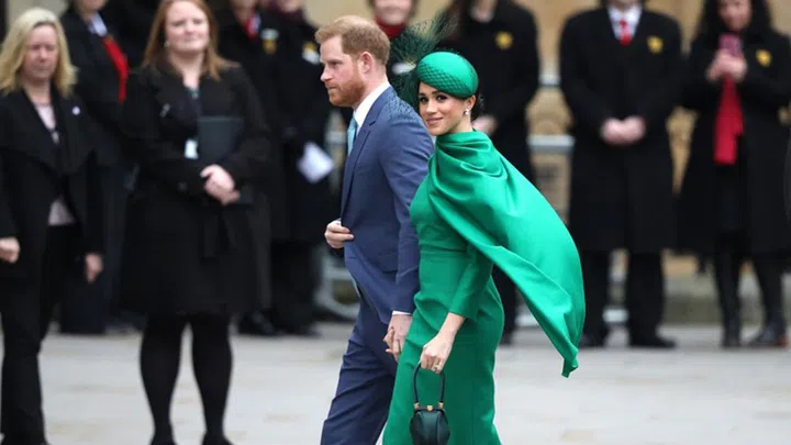 Prince Harry and Meghan Markle attending the Commonwealth Service at Westminster Abbey on March 9. (Photo: TPG News)