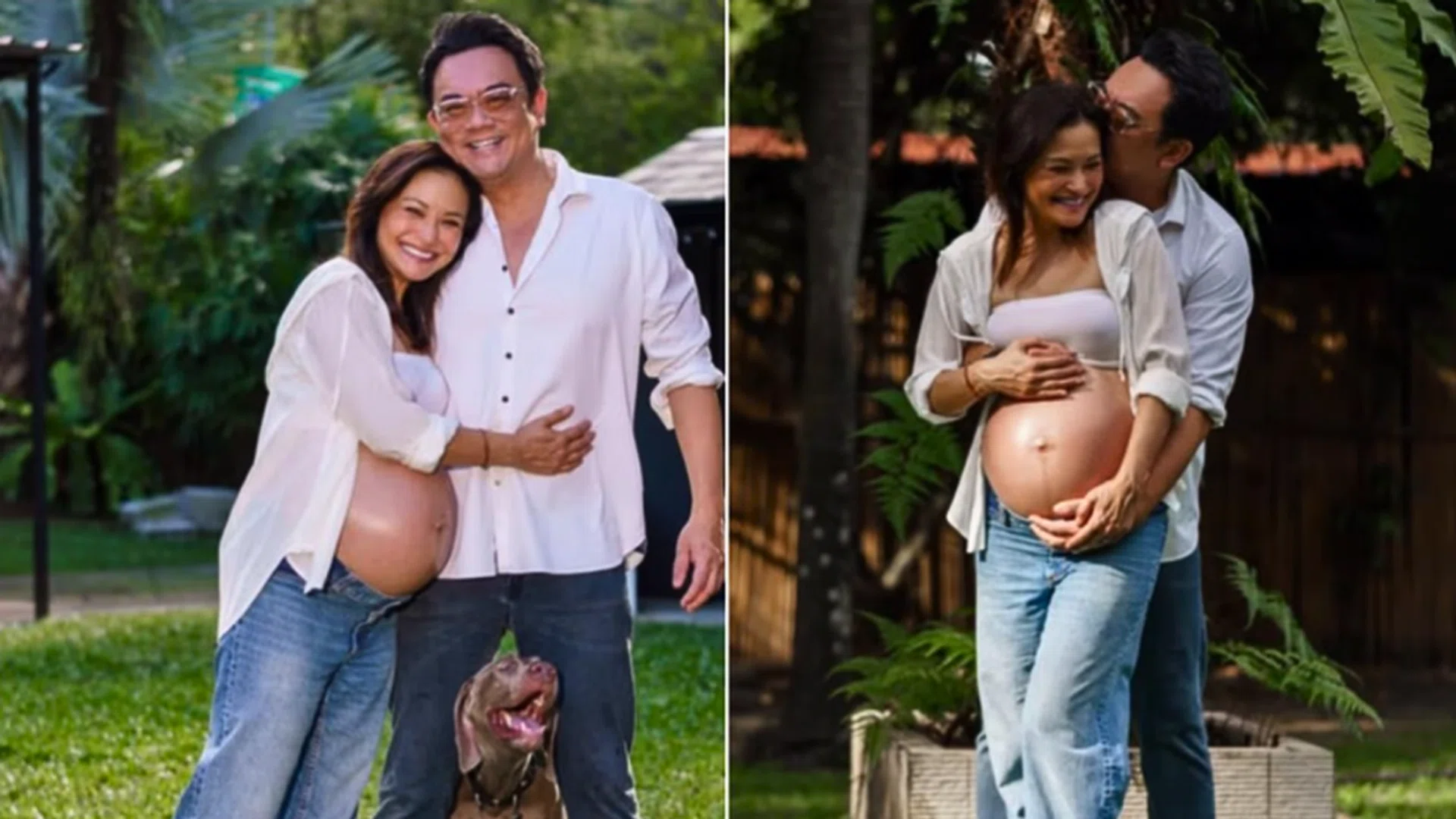The 51-year-old showed off pictures from a maternity photo shoot she did with her lawyer husband and their two dogs ahead of her delivery. PHOTOS: SCREENGRAB FROM GLENDA.CHONG/INSTAGRAM