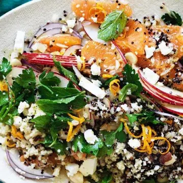 Five Grain Salad With Feta & Oranges