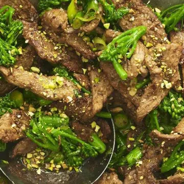 Nutty Beef With Broccolini