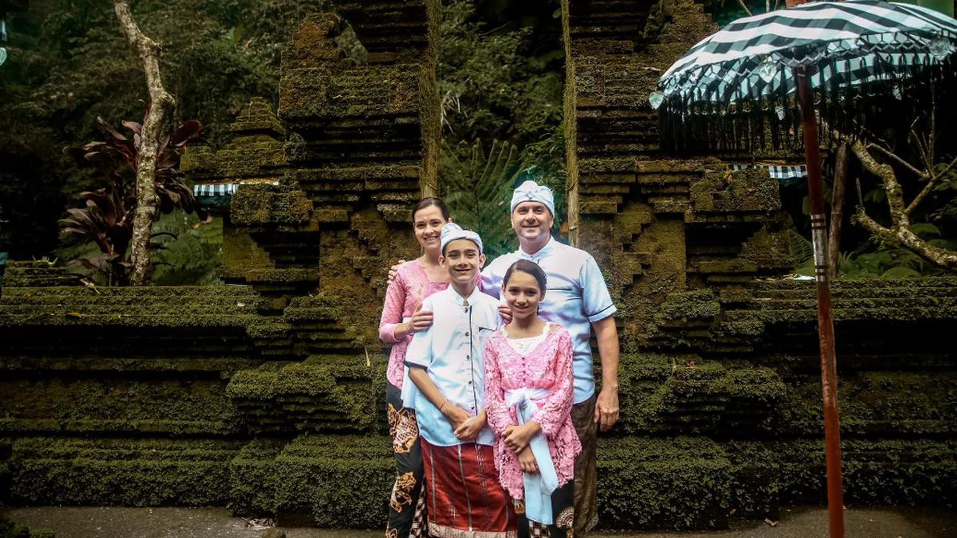 Enjoying Balinese culture with family