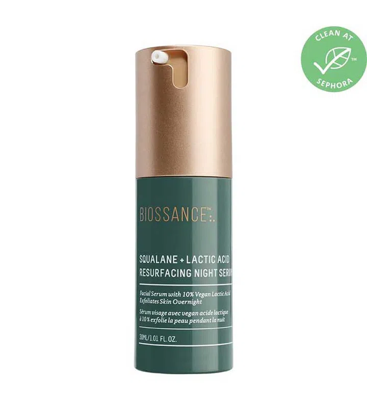 Biossance Squalane + Lactic Acid Resurfacing Night Serum ($83)