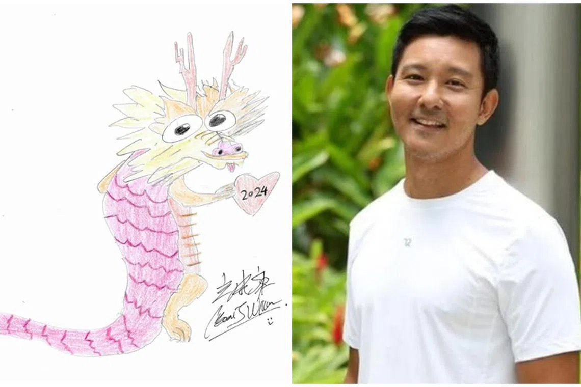 立威廉画的龙。（受访者提供／艺人IG）