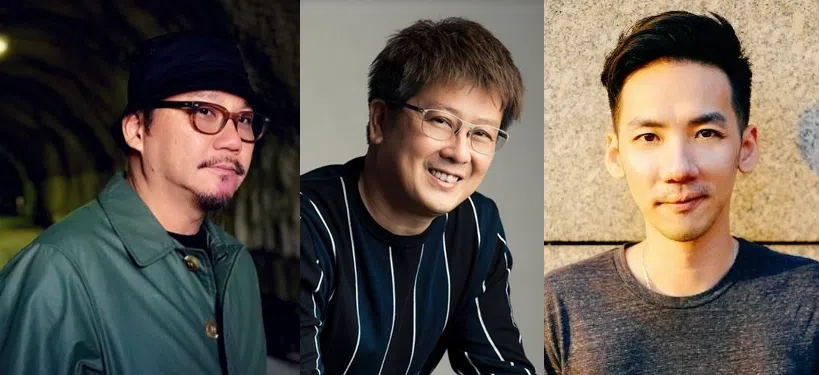 《失眠镇》导演罗胜（左起）、堂堂映画创办人周伟堂与《牵亡魂》导演张凯翔。 （受访者提供）