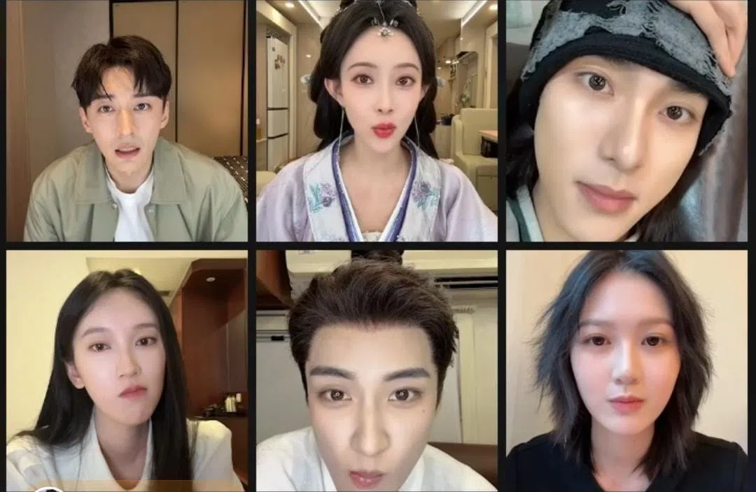 《桃花映江山》的演员，日前开直播与观众互动。（互联网）