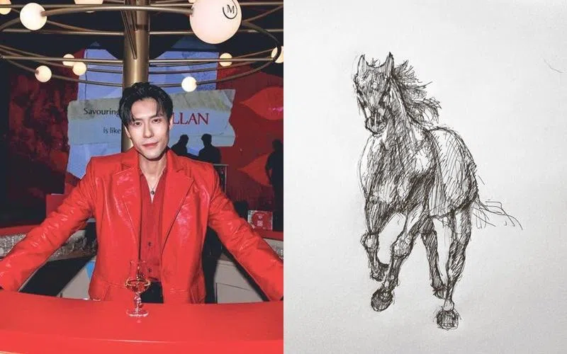 谢俊峰画的马。（艺人IG／受访者提供）