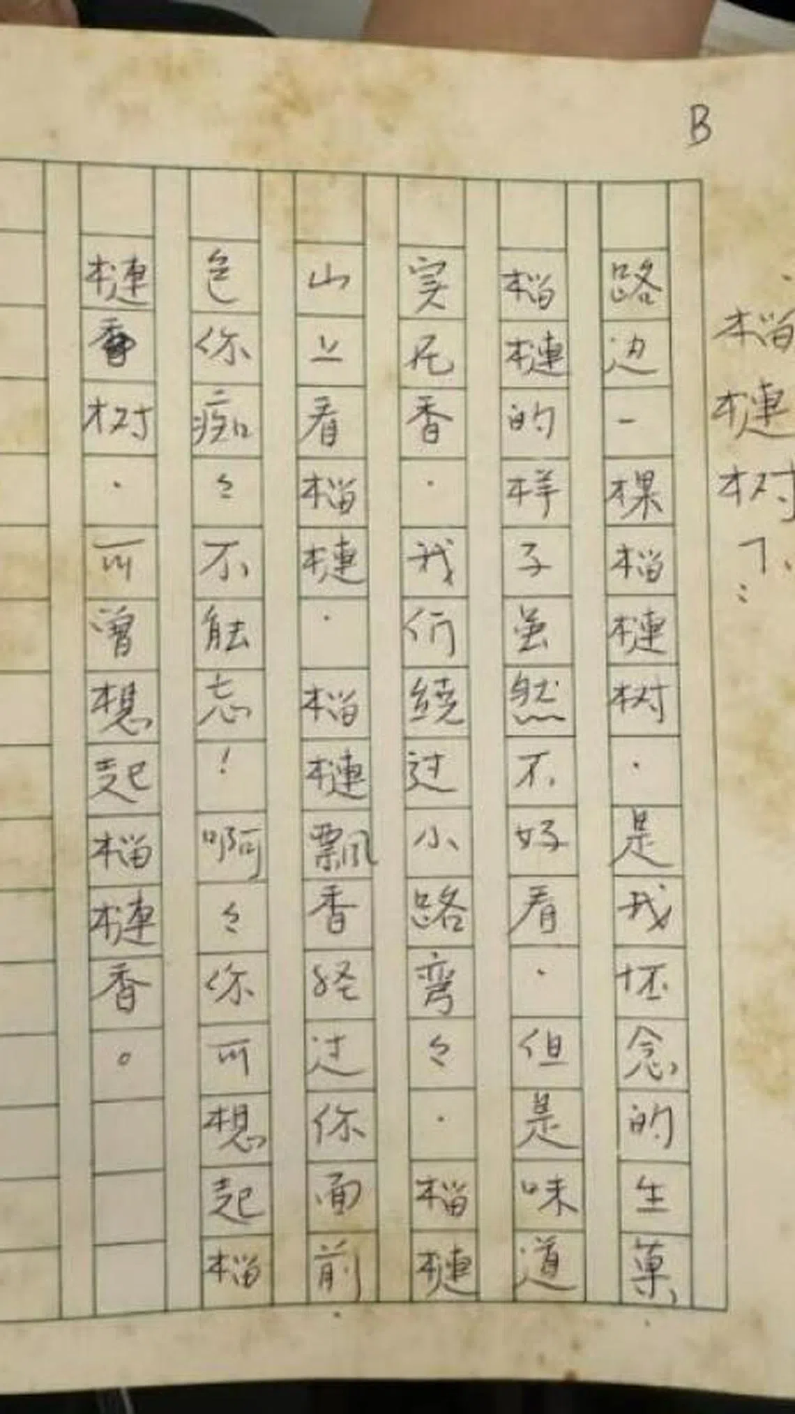 王沙的手稿。（新加坡华族文化中心提供）
