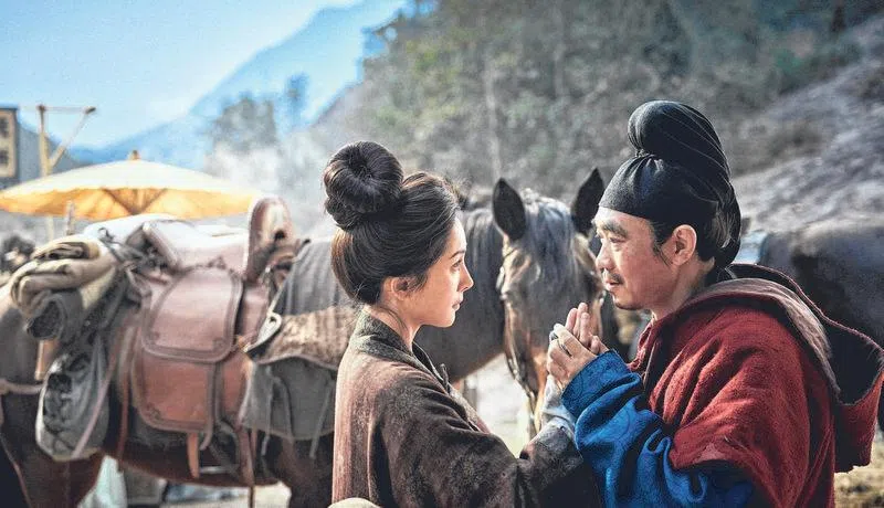 《长安的荔枝》大鹏与杨幂饰演夫妻。（邵氏机构提供）