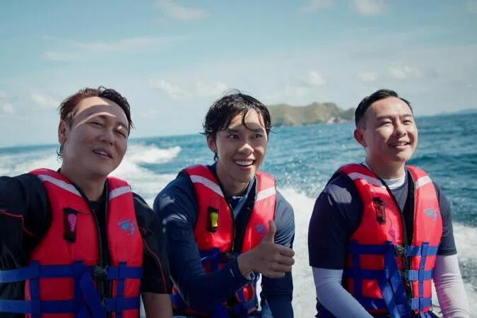 《开着餐车趴趴走2》主持人赖宇涵（左起）、郭坤耀和王禄江。（新传媒提供）