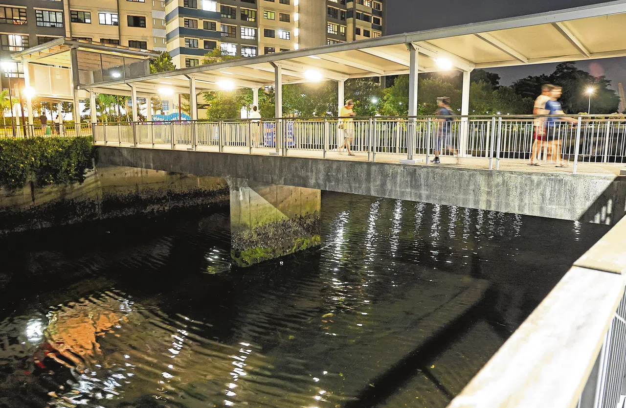 小班丹河水道散发出汽油味。（蔡振鸿摄）