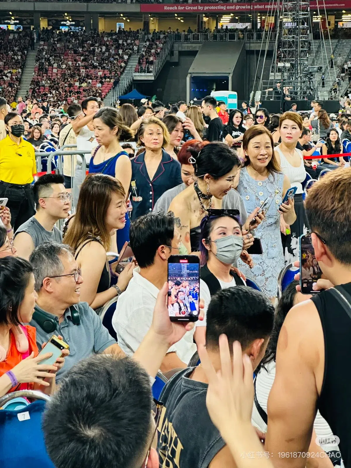 杨千嬅与老公低调现身演唱会。（取自小红书）