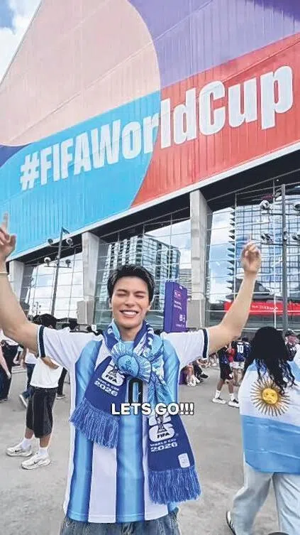 容启航在IG上载在美国看世界杯球赛的视频。（取自艺人IG）
