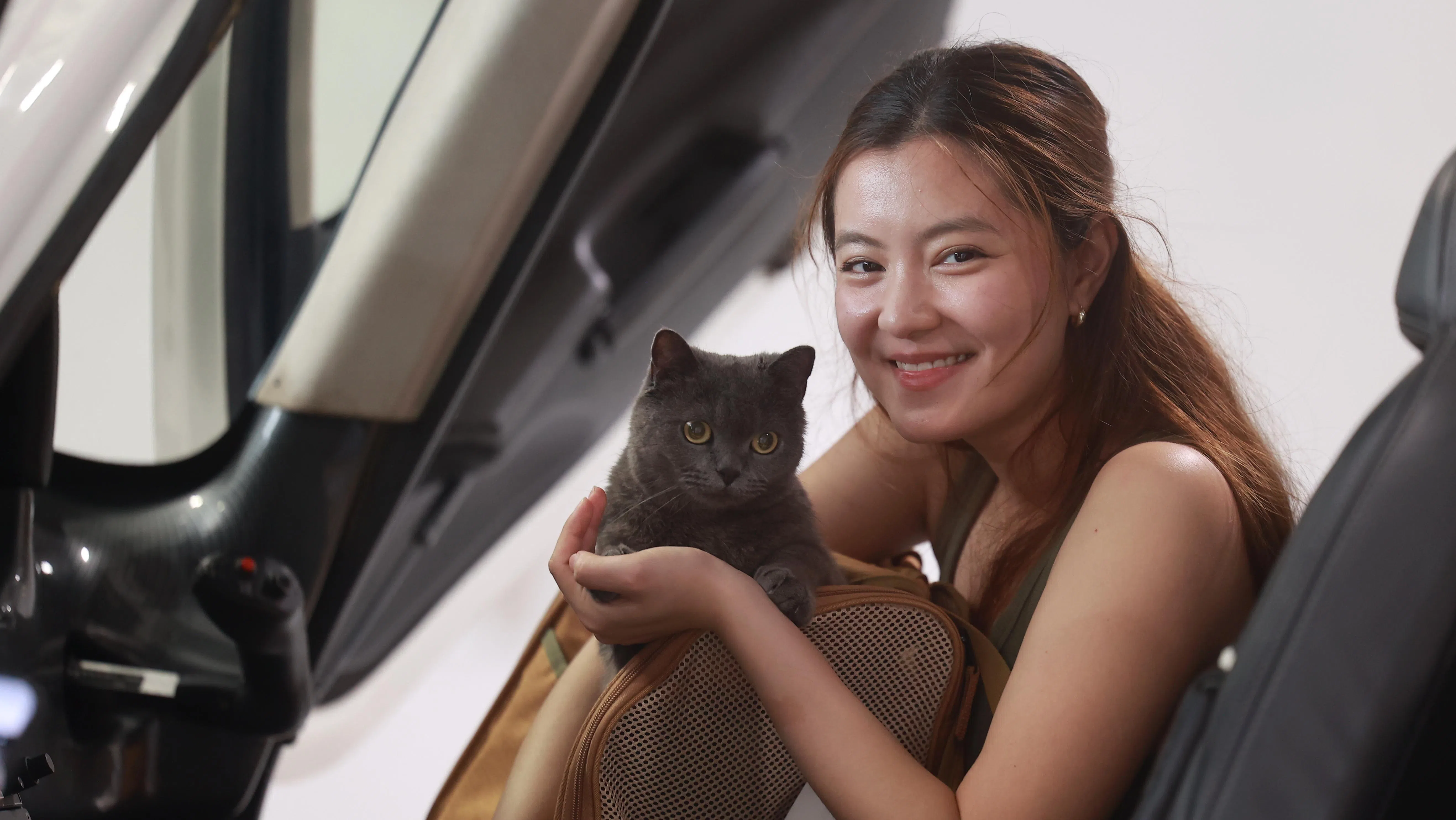 女演员易佳憓希望有一天可以带爱猫出国玩。（纪允贤摄）