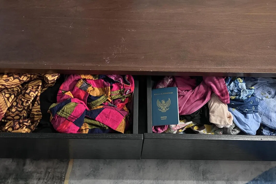 迪雅的衣物与护照还留在雇主家。（潘丰源）