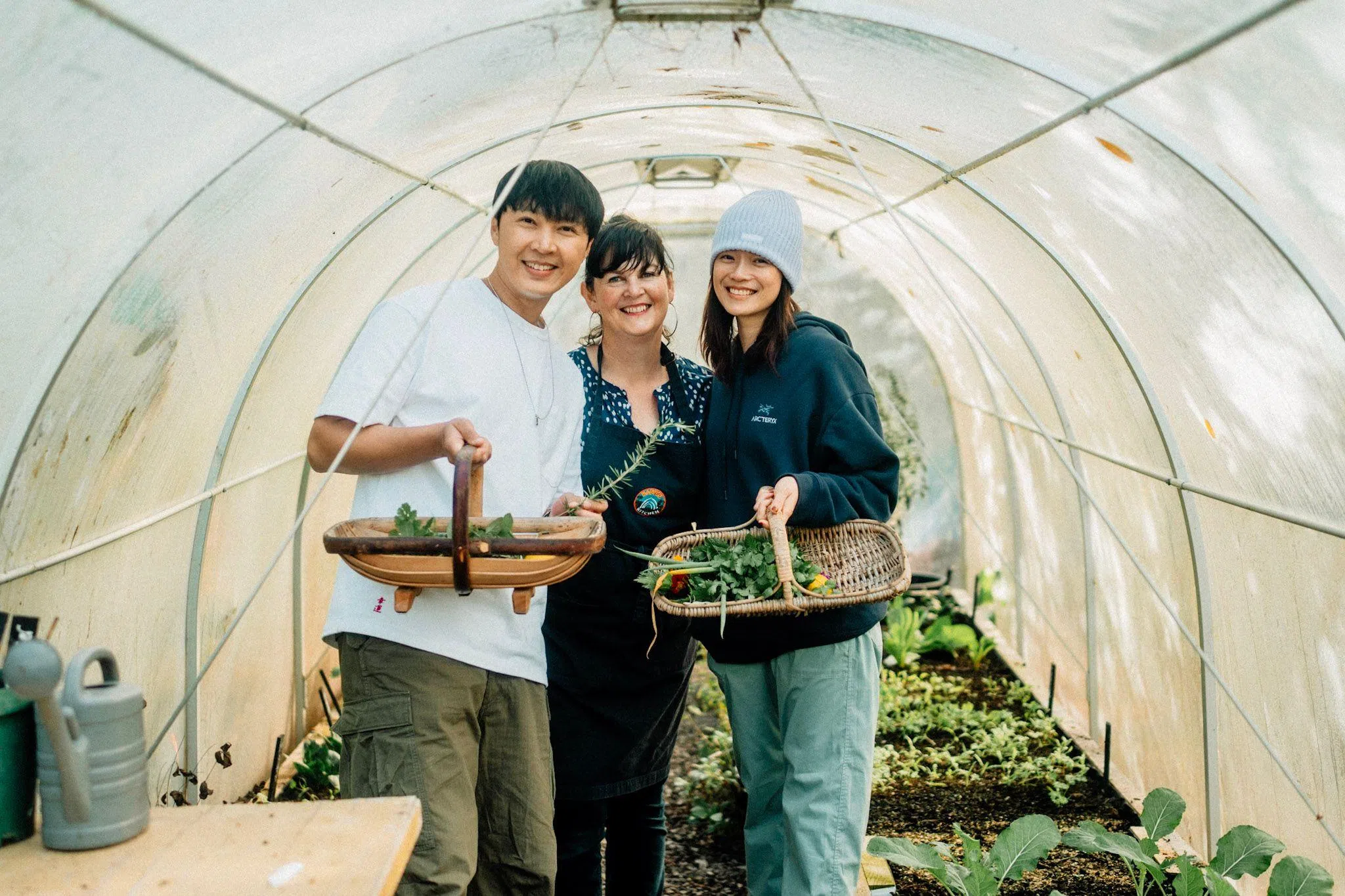 徐鸣杰和陈凤玲到farm to table的家体验慢活。（受访者提供）