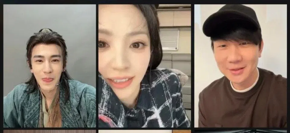 林俊杰空降直播间，张凌赫与田曦薇化身“小粉丝”。（直播截图）